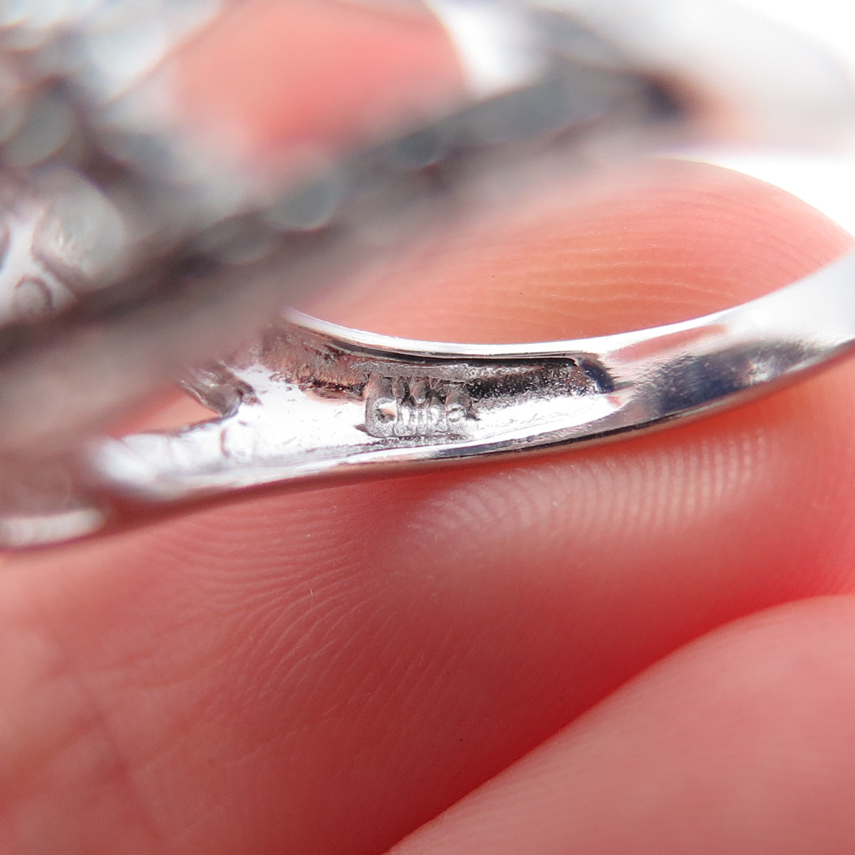 925 Sterling Silver Oval-Cut Lab-Created Sapphire Ring Size 6.25