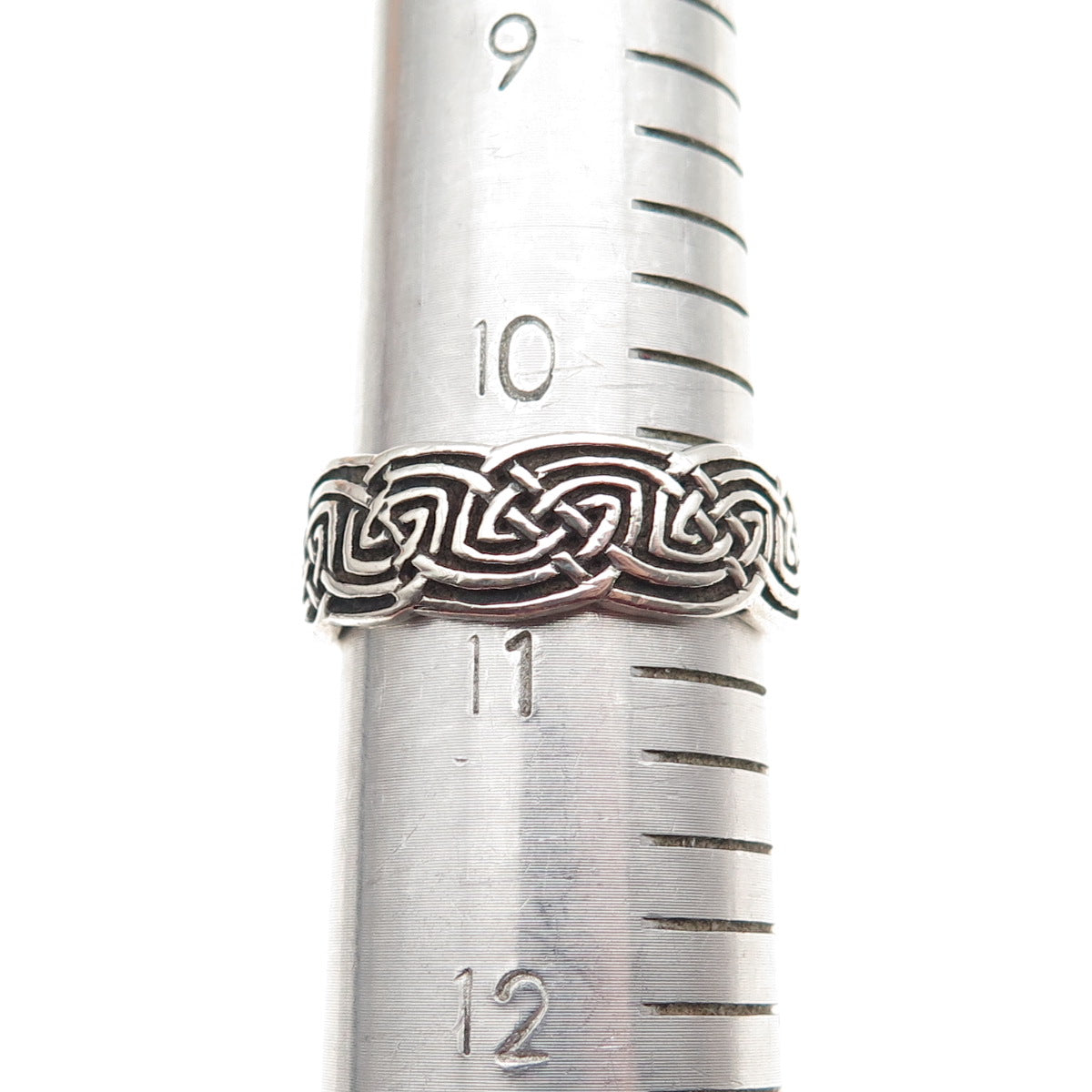 Peter Stone 925 Sterling Silver Vintage Celtic Knot Oxidized Ring Size 10.75
