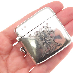 James Deakin & Sons Sterling Antique 1907 Chester HP Monogram Vesta Match Case