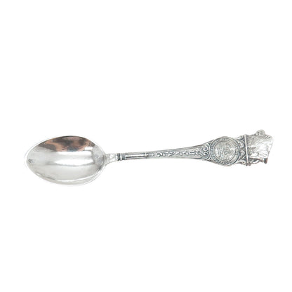 925 Sterling Silver Antique Art Deco Seal of Buffalo States Cities Coffee Spoon