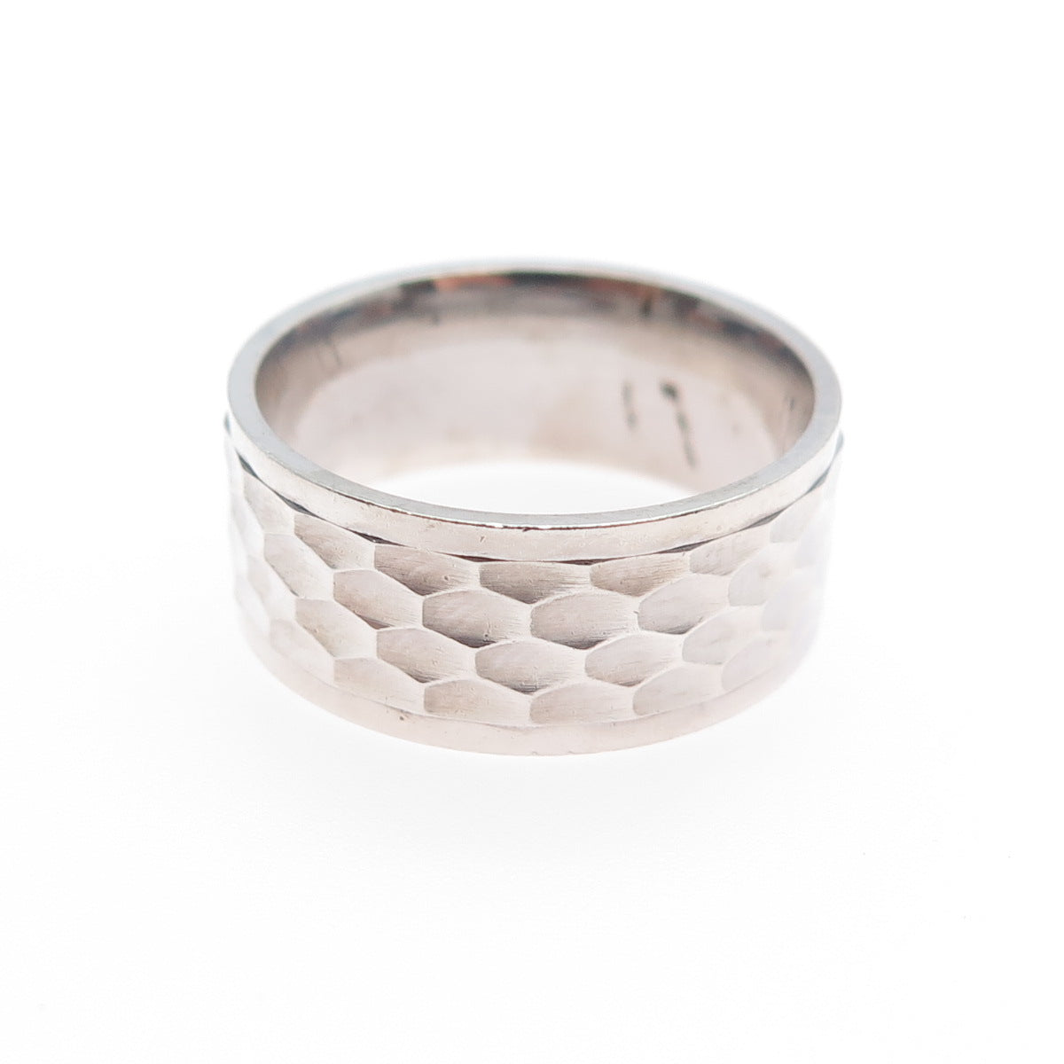 925 Sterling Silver Vintage Diamond-Cut Band Ring Size 7