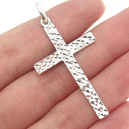 HAN 925 Sterling Silver Engraved Cross Pendant