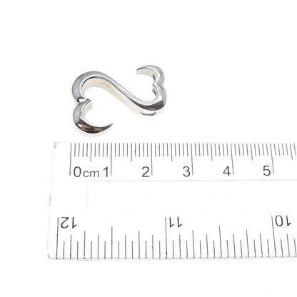 925 Sterling Silver Open Heart Slide Charm Pendant