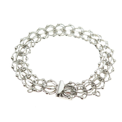 TOWN & COUNTRY 925 Sterling Silver Vintage Bismark Link Bracelet 6.75"