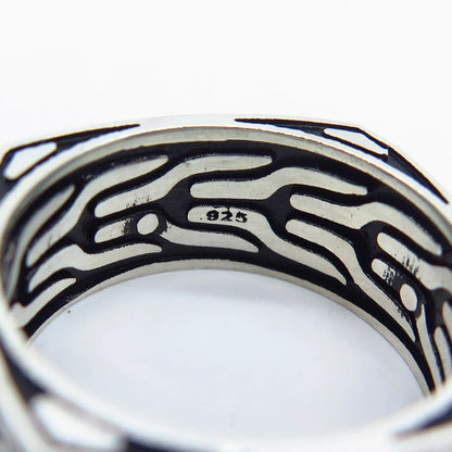925 Sterling Silver Vintage Braided Band Ring Size 9.75
