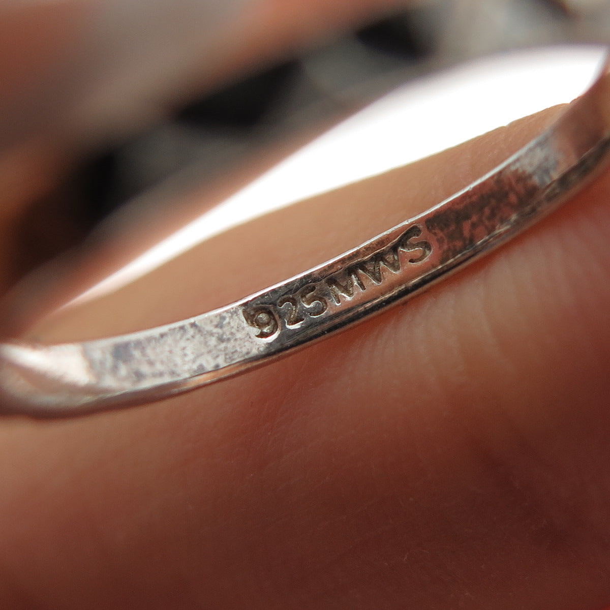 MWS Mark Washerman Samara 925 Sterling Silver Vintage Oxidized Band Ring Size 6