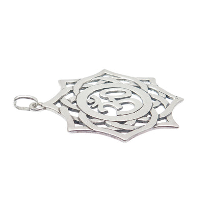 925 Sterling Silver Vintage Om Mantra Pendant