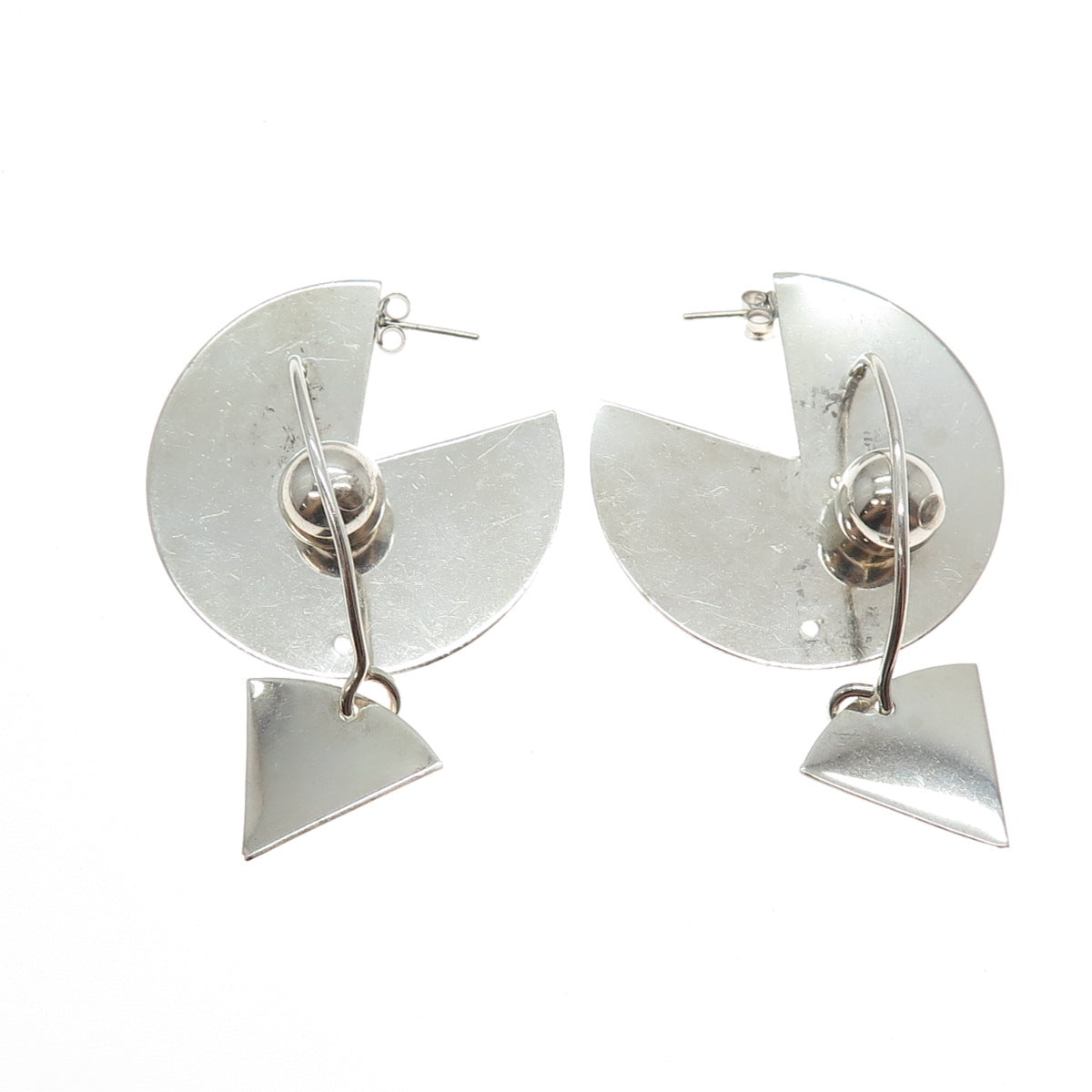 STACEY KMETYK 925 Sterling Silver Vintage Modernist Earrings