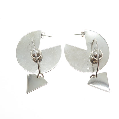 STACEY KMETYK 925 Sterling Silver Vintage Modernist Earrings