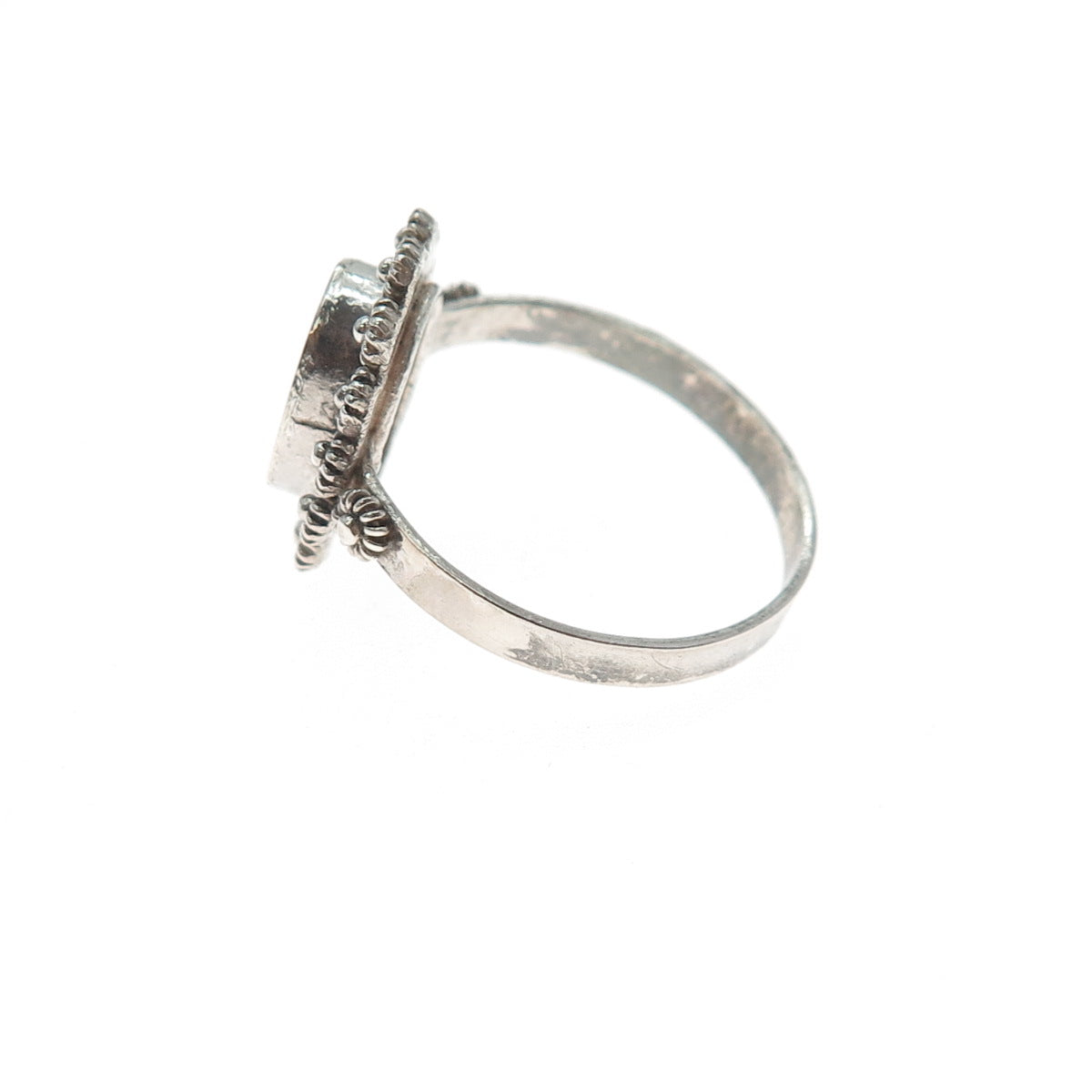 925 Sterling Silver 2-Tone Vintage Old Town Cannetille Ring Size 7.75