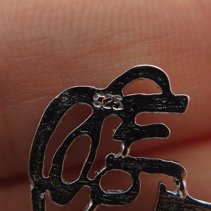 925 Sterling Silver Vintage #1 Lady Minimalist Charm Pendant