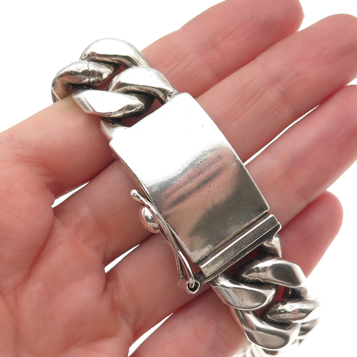 Nino 925 Sterling Silver Vintage Heavy 183.4g Cuban Link Bracelet 8.5"