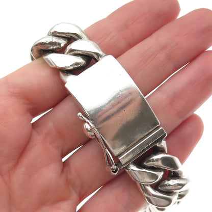 Nino 925 Sterling Silver Vintage Heavy 183.4g Cuban Link Bracelet 8.5"