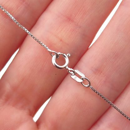 925 Sterling Silver Red Enamel Female Symbol Heart Box Chain Necklace 18"