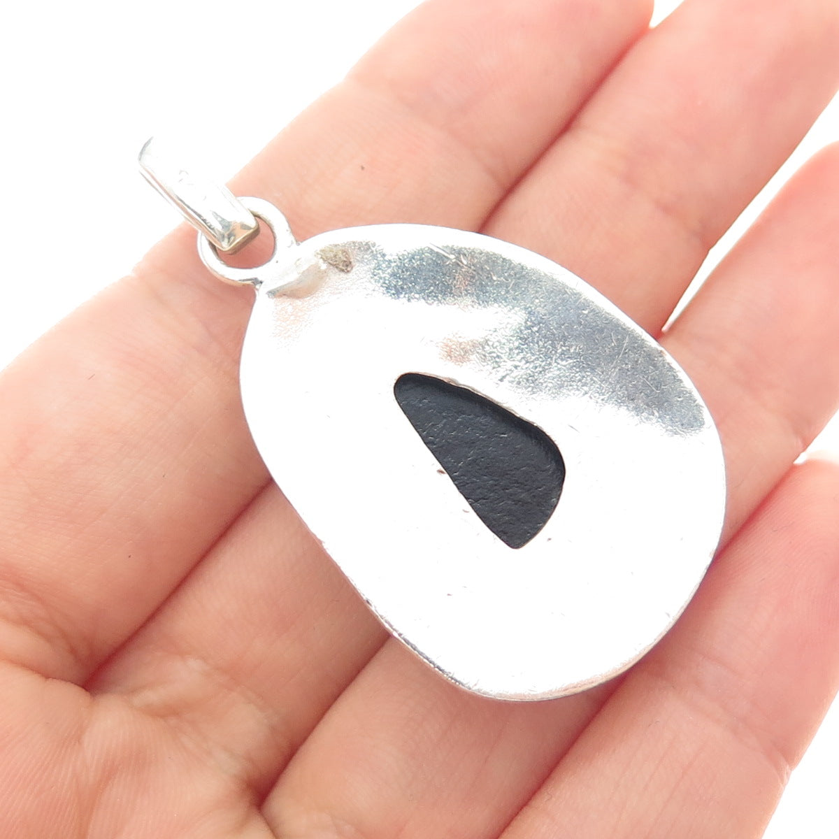 925 Sterling Silver Vintage Dichroic Glass Modernist Charm Pendant