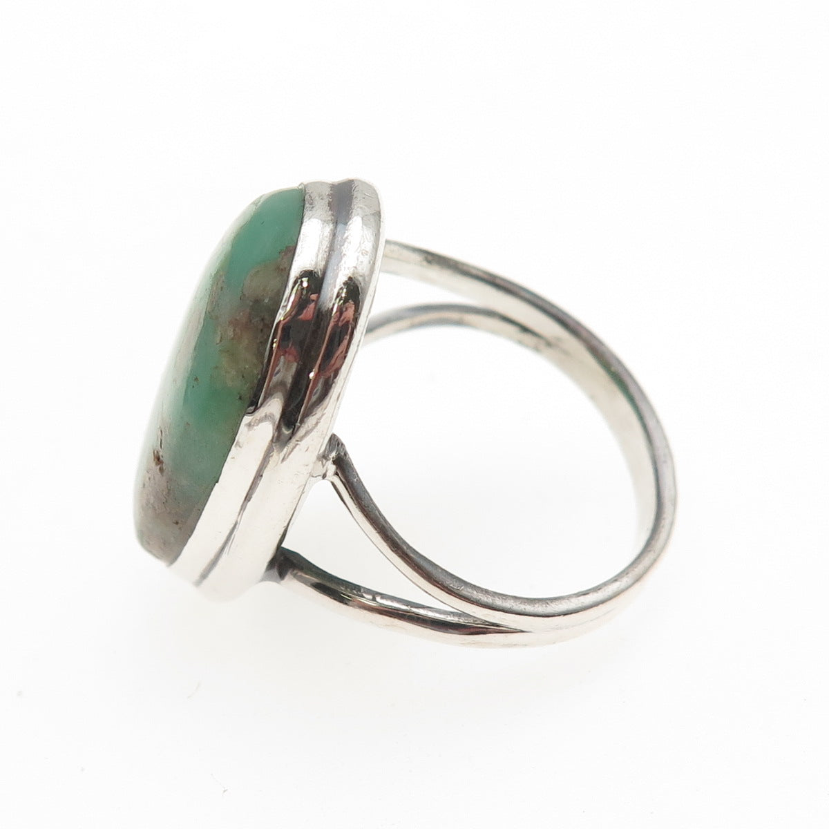 925 Sterling Silver Vintage Real Cabochon Chrysoprase Ring Size 9.5