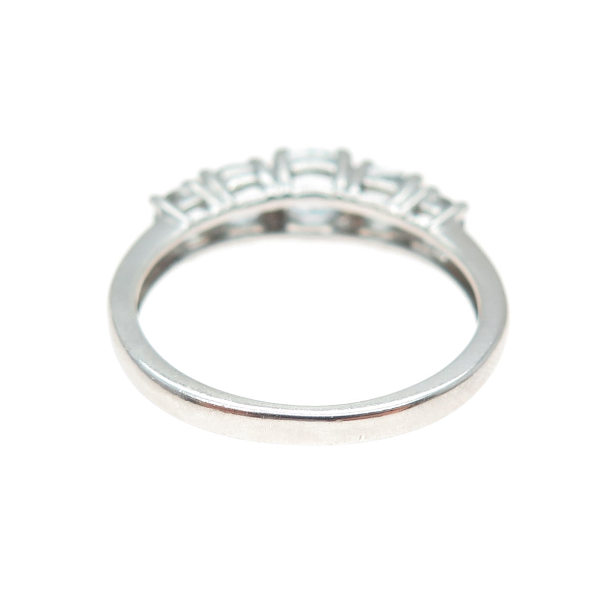 KN Kajal Naina 925 Sterling Silver Real Round-Cut Aquamarine Ring Size 9.25