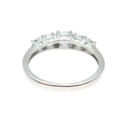 KN Kajal Naina 925 Sterling Silver Real Round-Cut Aquamarine Ring Size 9.25