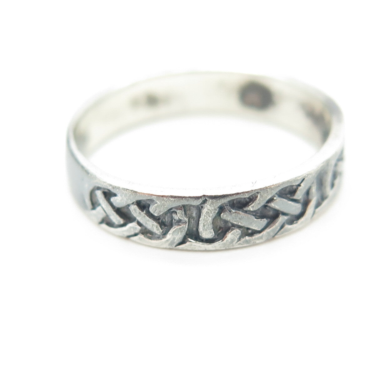 CHAPAL ZENRAY 925 Sterling Silver Vintage Celtic Knot Band Ring Size 8