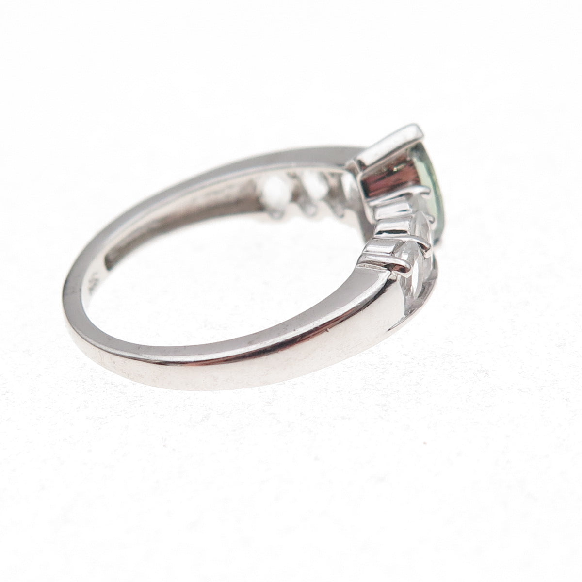 Chuck Clemency 925 Sterling Silver Real Iolite & White Topaz Ring Size 8