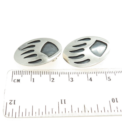 925 Sterling Silver Vintage Mexico Bear Paw Clip On Earrings