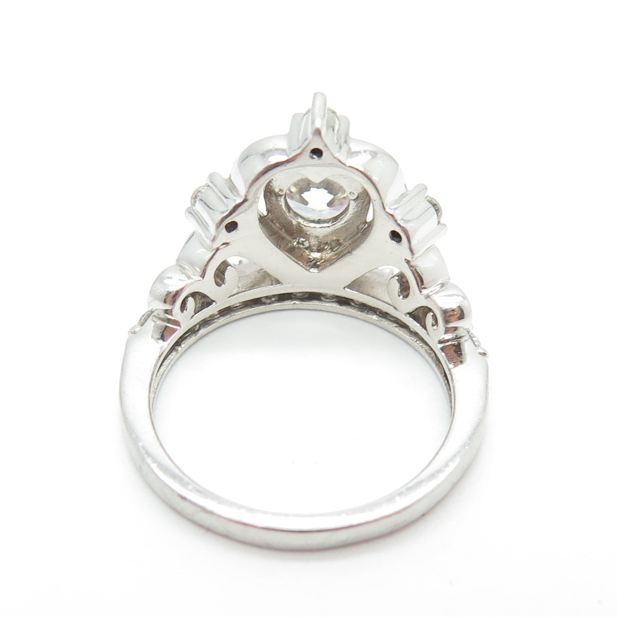 SAMARA SJD 925 Sterling Silver Round-Cut C Z Tiara Ring Size 7