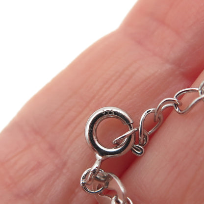 925 Sterling Silver Round-Cut C Z Cable Chain Necklace 16-18"