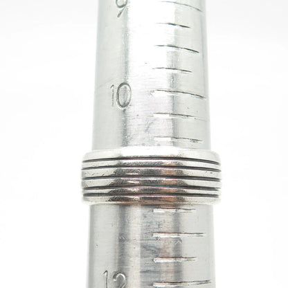 925 Sterling Silver Vintage Striped Band Ring Size 11.25