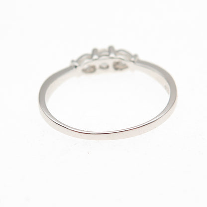 925 Sterling Silver Round-Cut C Z Heart Engagement Ring Size 8