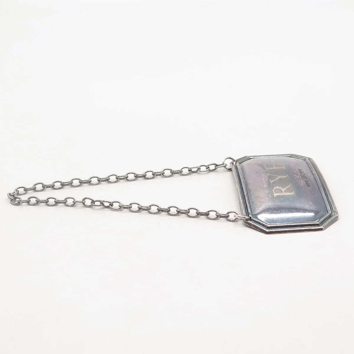 925 Sterling Silver Vtg Birmingham 1996 C. Robathan & Son 1936 "RYE" Bottle Tag