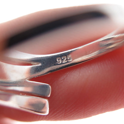 RJ GRAZIANO 925 Sterling Silver Vintage Round-Cut C Z Bypass Ring Size 6