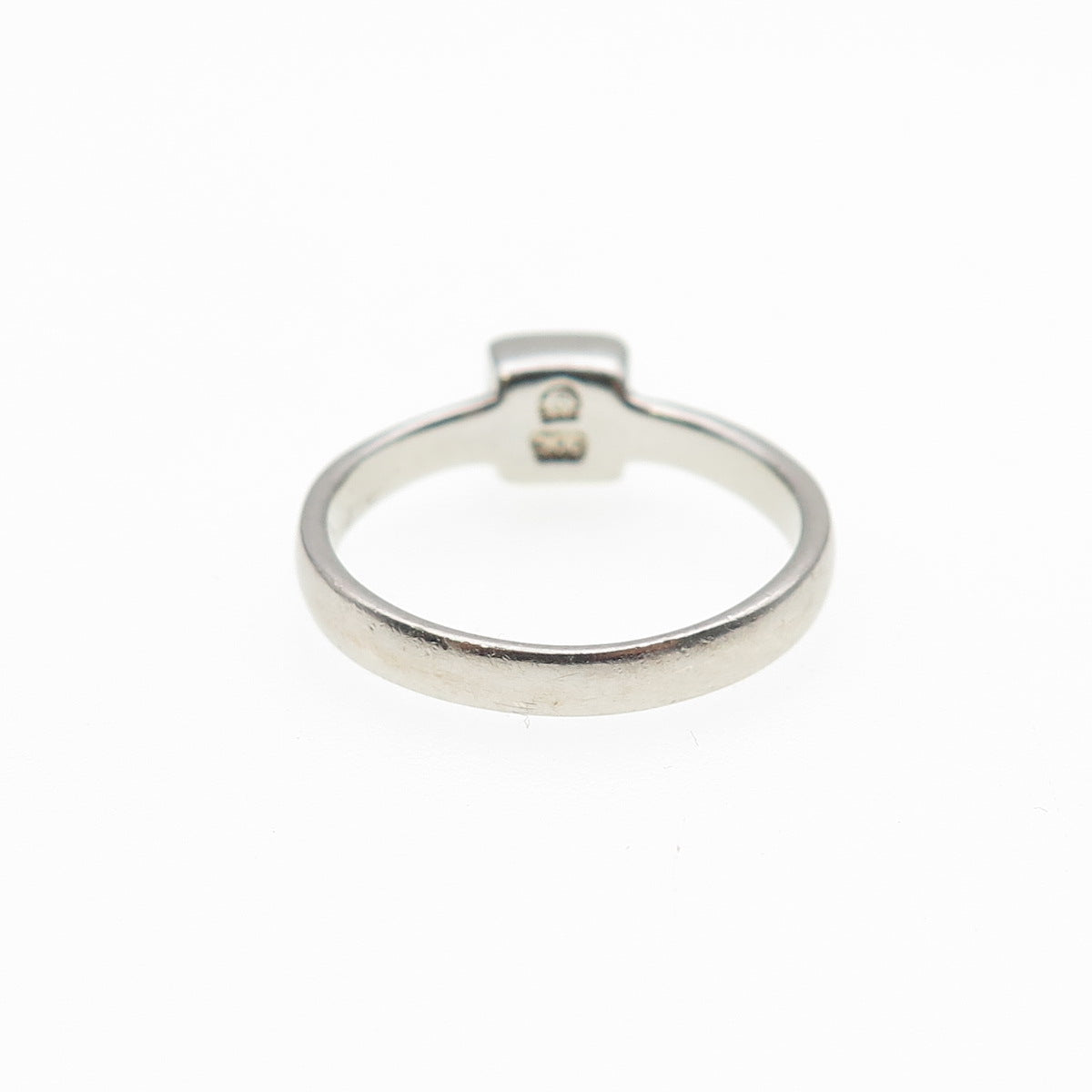 925 Sterling Silver Vintage Real Square-Cut Opal Ring Size 7