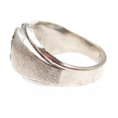 Dee Bee 925 Sterling Silver Antique WWII US Army Military Signet Ring Size 10