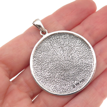Peter Stone 925 Sterling Silver Vintage Seal of Solomon Judaica Oxidized Pendant