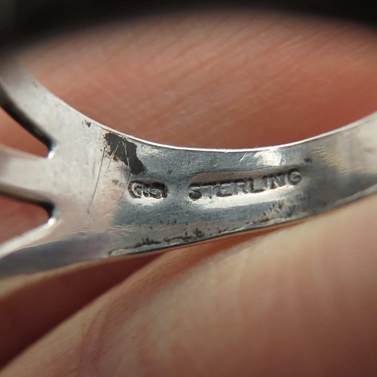 MAISELS INDIAN TRADING Sterling Silver Vintage Turquoise Inlay Ring Size 5.75