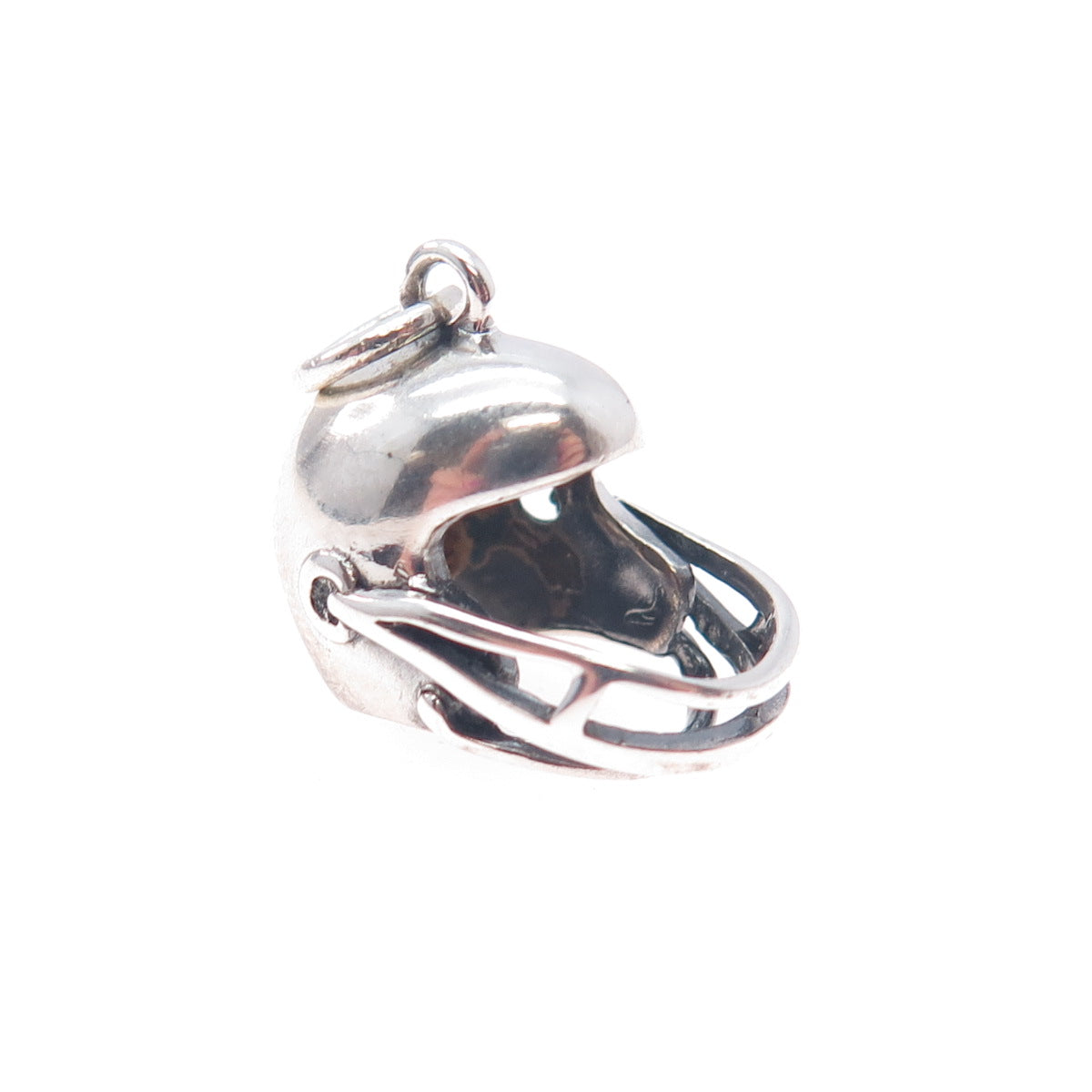 925 Sterling Silver Vintage Football Helmet Mini 3D Charm Pendant