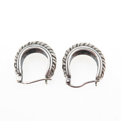 Sidney Evan 925 Sterling Silver Vintage Braided Oxidized Hoop Earrings