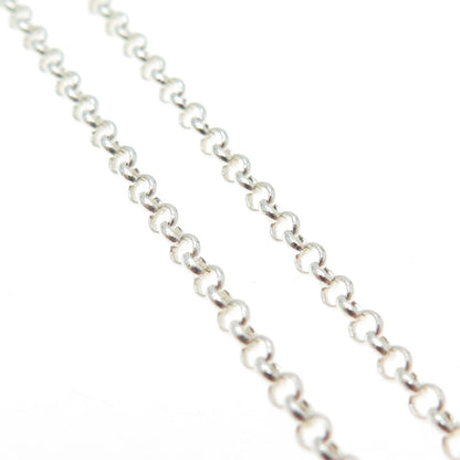 925 Sterling Silver Italy Rolo Chain Necklace 18"