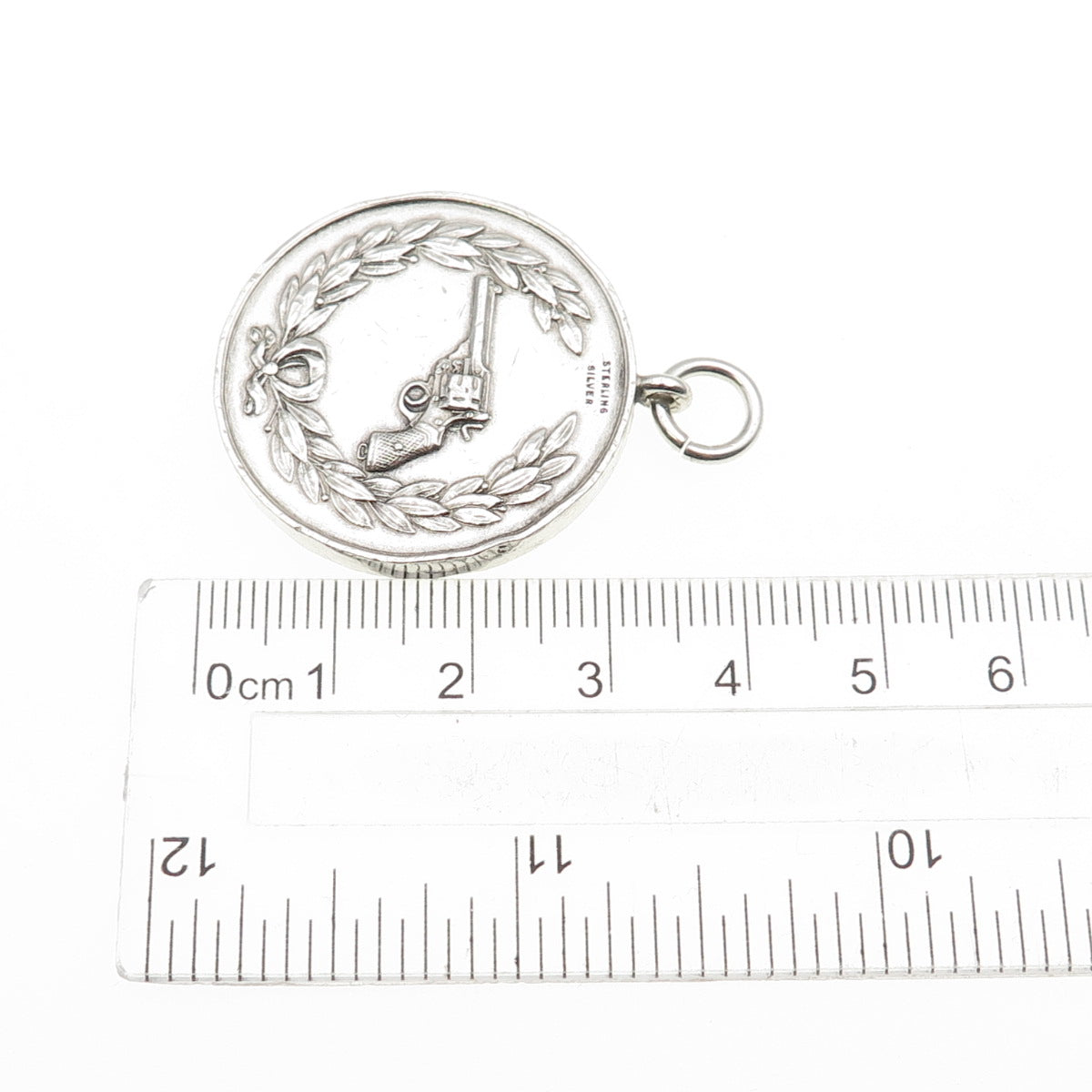 925 Sterling Silver Antique 1951-52 NSRA Pistol Winter League Medal Pendant