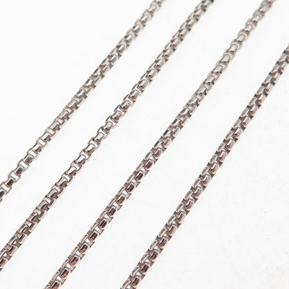 925 Sterling Silver Vintage Italy Round Box Chain Necklace 18"