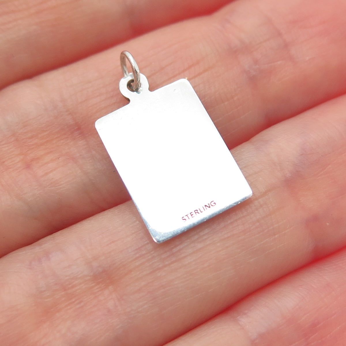 925 Sterling Silver Red Enamel My Heart Is Taken By Someone Minimalist Pendant