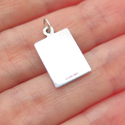 925 Sterling Silver Red Enamel My Heart Is Taken By Someone Minimalist Pendant