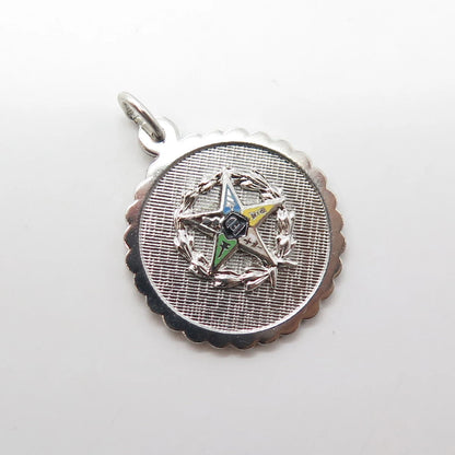 GRIFFITH & SONS CO 925 Sterling Silver Vintage Enamel Masonic Star Pendant