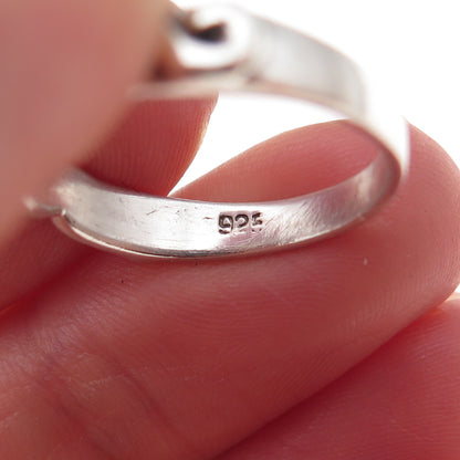 925 Sterling Silver Vintage Spiral Oxidized Ring Size 8