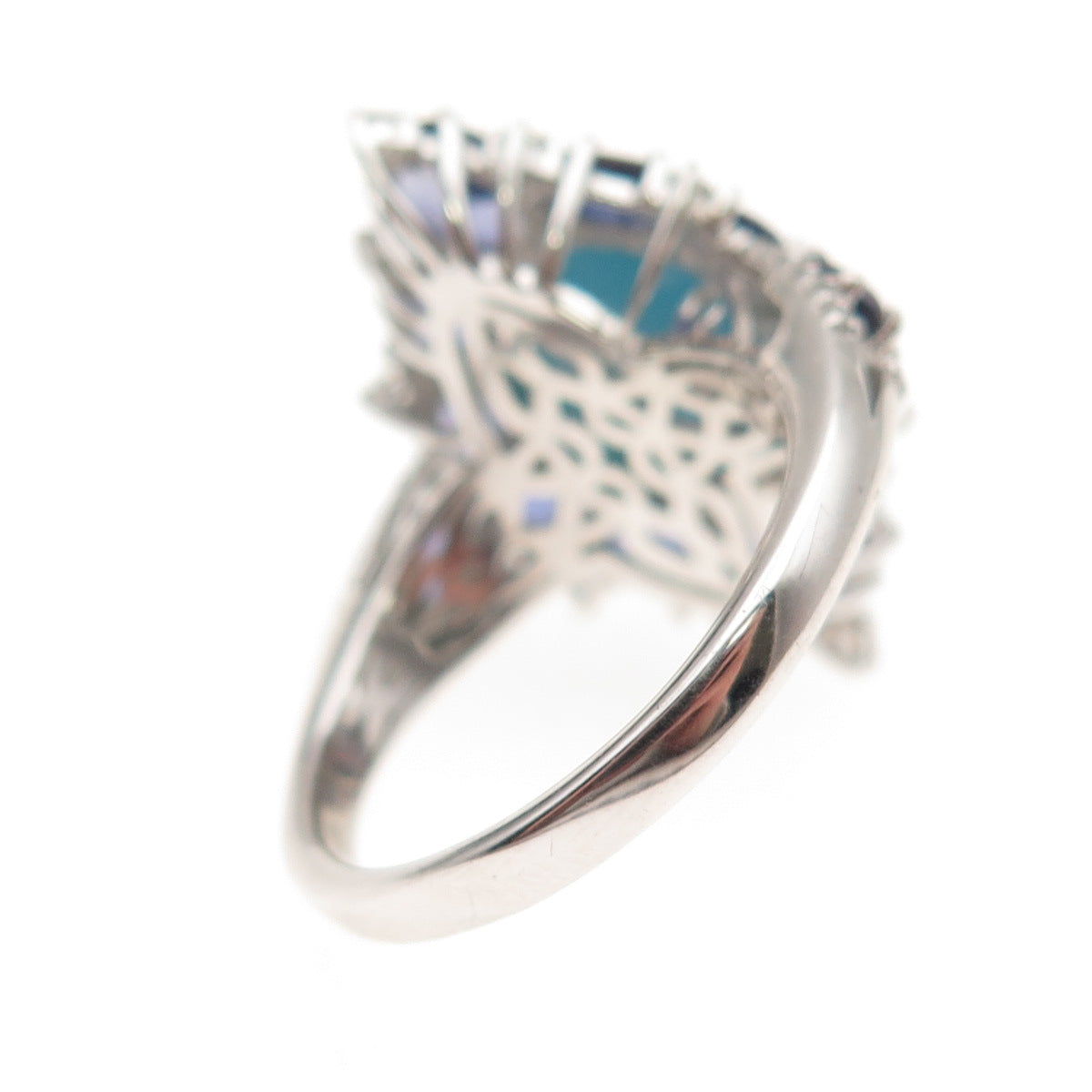 Chuck Clemency Sterling Silver Real Turquoise Iolite White Topaz Ring Size 8.25