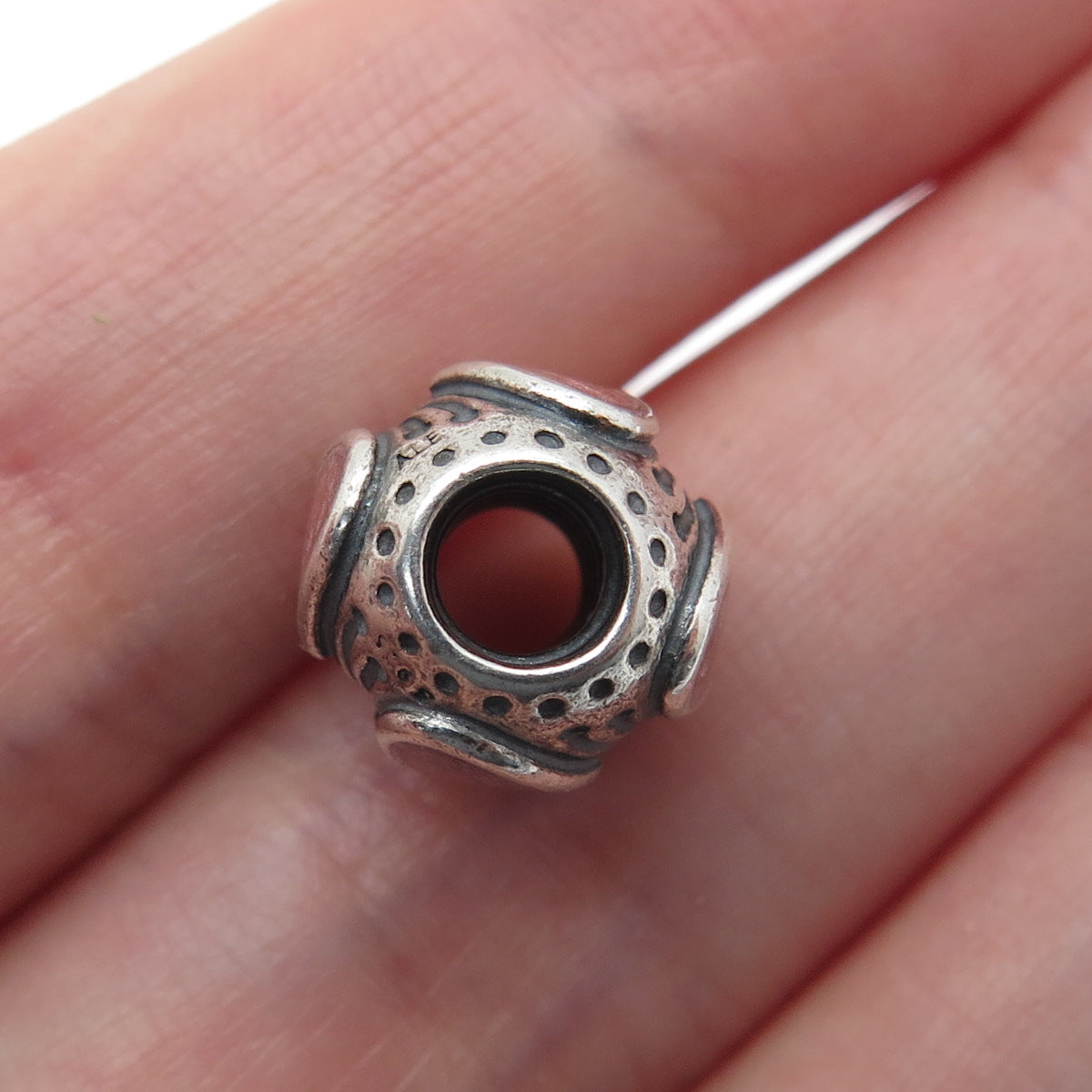 PANDORA 925 Sterling Silver Enamel Heart Bead Charm