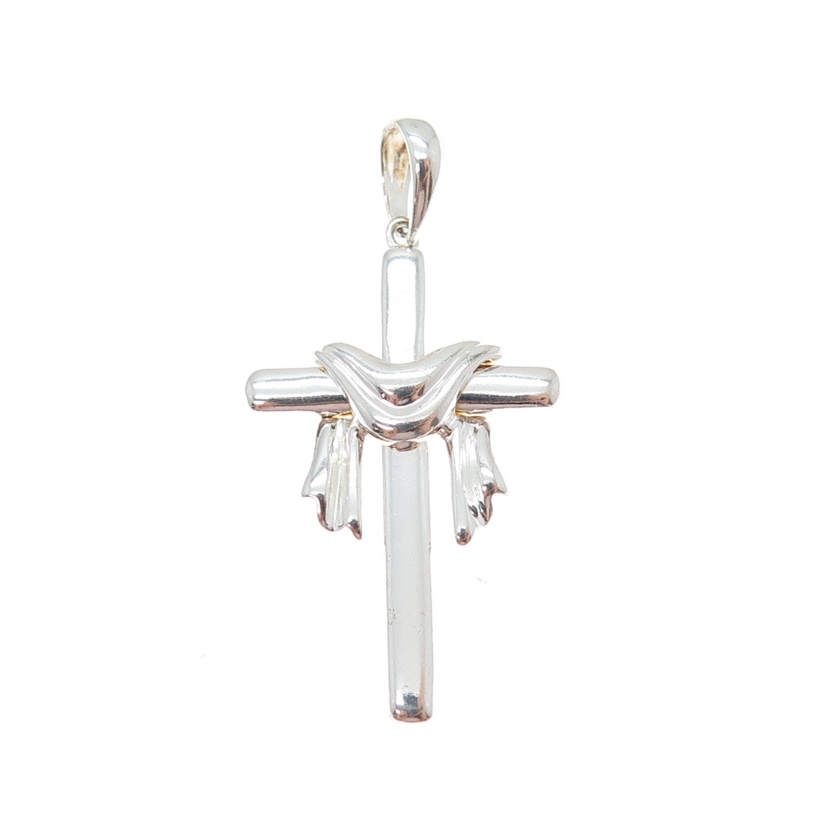 JCM Jacmel Mauritius 925 Sterling Silver Vintage Cross Charm Pendant