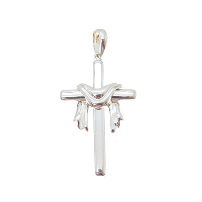 JCM Jacmel Mauritius 925 Sterling Silver Vintage Cross Charm Pendant