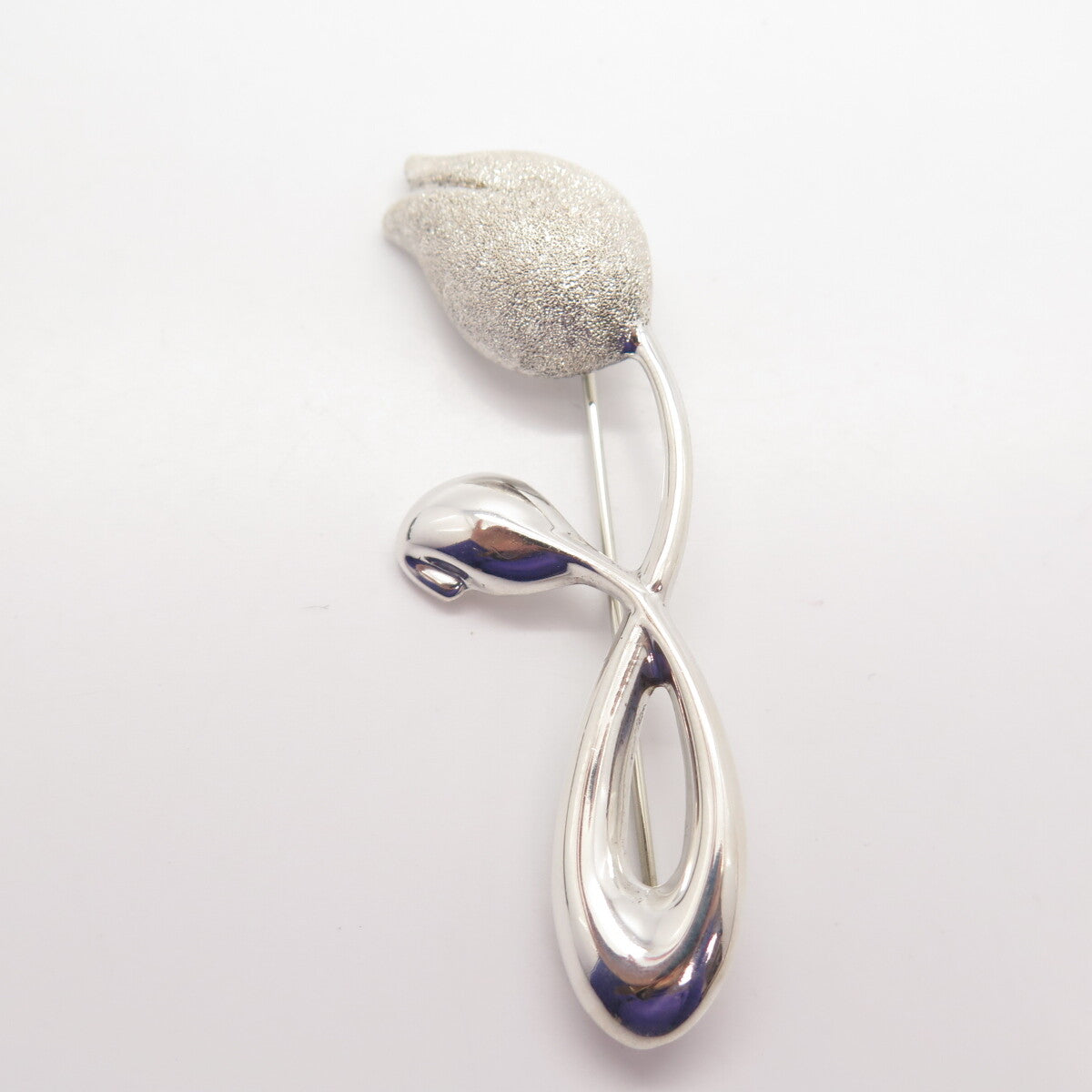 925 Sterling Silver Floral Leaf Pin Brooch