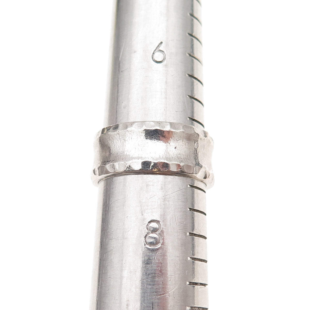 Joseph Esposito Sterling Silver Vintage Modernist Oxidized Band Ring Size 7.5